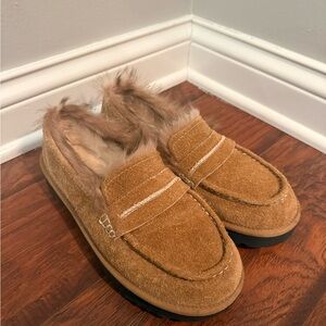 UGG Chestnut Suede Fur-Lined Loafer